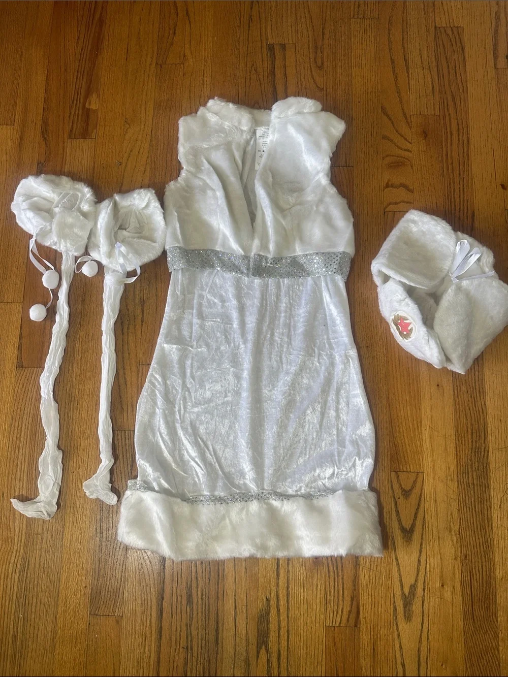 White Russian Women's Halloween Costume set Dress, Vest & Hat &  stockings